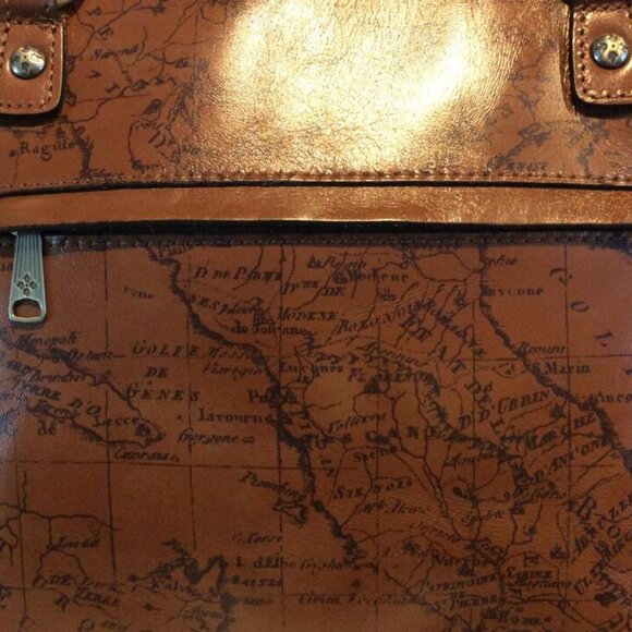 PATRICIA NASH Alessano Sig Map Print Riot Rust Large Tote Zip Top ~ NWT - Picture 3 of 10